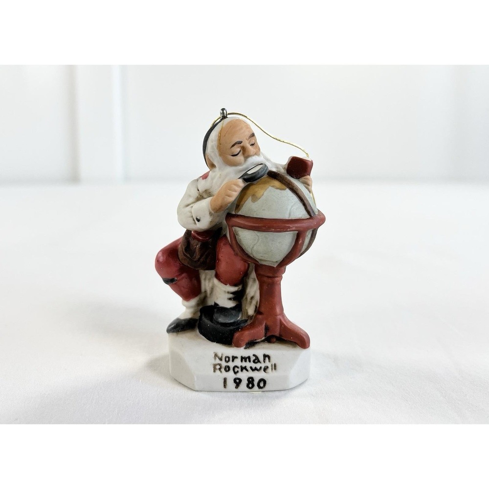 Vintage 1980 Norman Rockwell Santa Globe Ornament Santa's Good Boys Grossman NIB - Picture 2 of 10